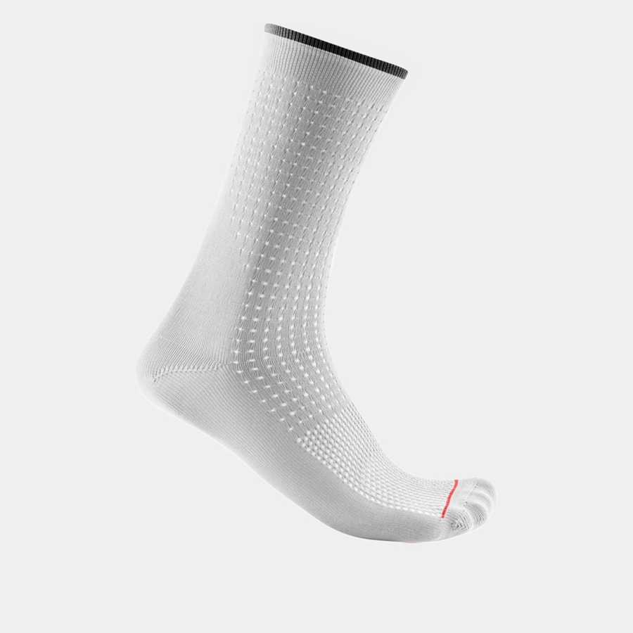 White Men Castelli PREMIO 18 Socks | IVFW-62591