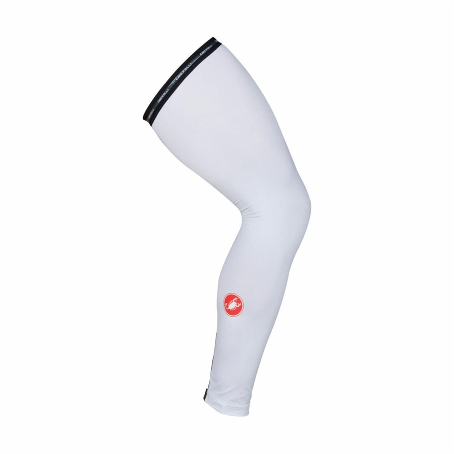 White Men Castelli UPF 50 + LIGHT LEG SLEEVES Leg Warmer | QGWM-37052