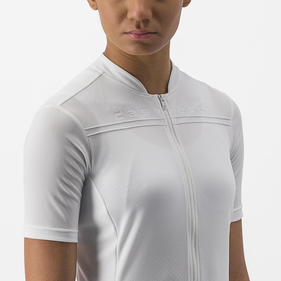 White Women Castelli ANIMA 4 Jersey | DVFO-01425