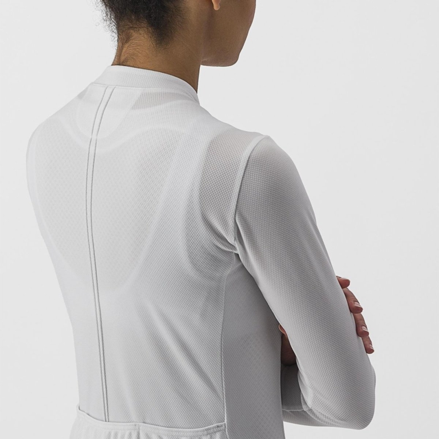 White Women Castelli ANIMA 4 LONG SLEEVE Jersey | JAUT-74258