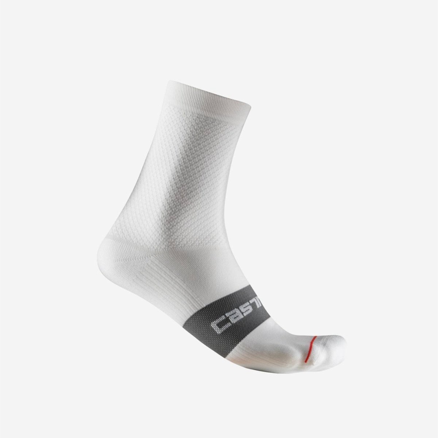 White Women Castelli ESPRESSO W 12 Socks | VCPW-89624