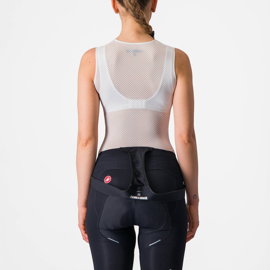 White Women Castelli PRO MESH W SLEEVELESS Base Layer | CSYO-19456