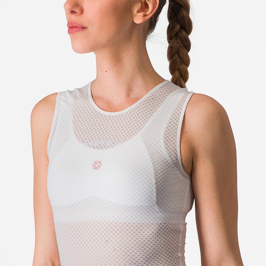 White Women Castelli PRO MESH W SLEEVELESS Base Layer | CSYO-19456