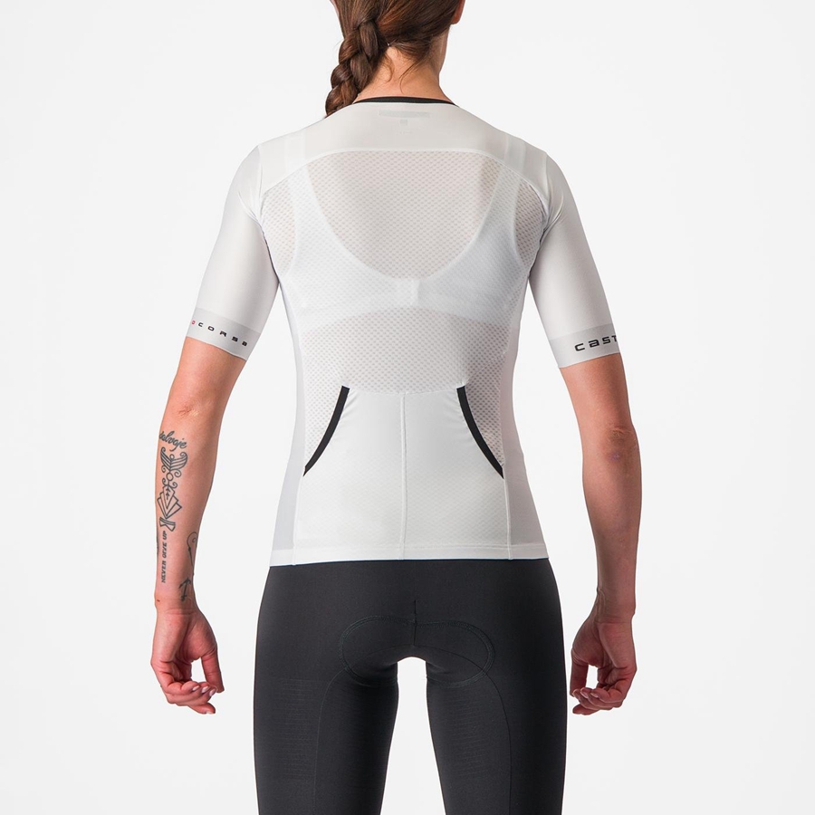 White / Black Women Castelli FREE SPEED 2 W RACE TOP Suits | MORC-07314