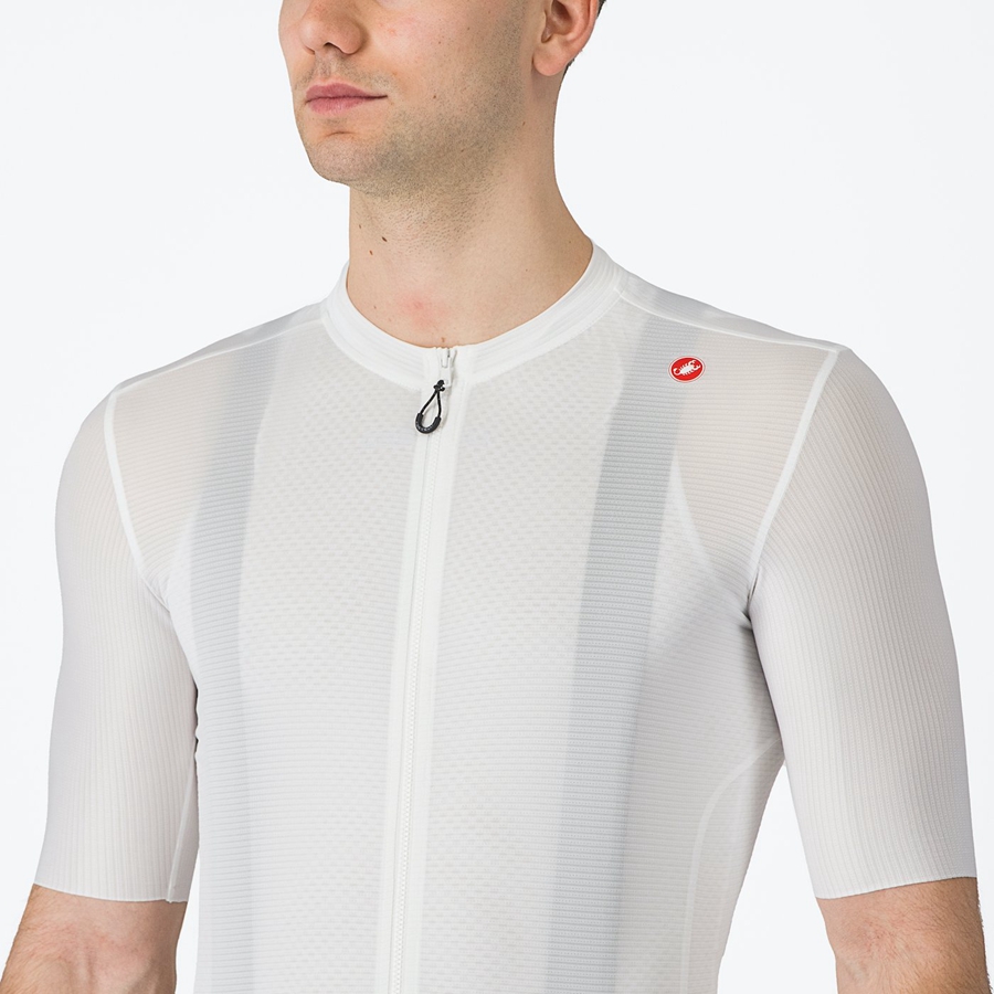 White / Dark Grey Men Castelli ESPRESSO Jersey | VHDK-41695