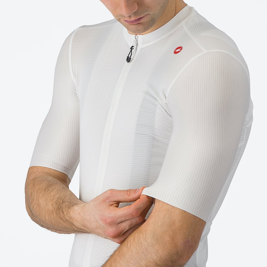 White / Dark Grey Men Castelli ESPRESSO Jersey | VHDK-41695